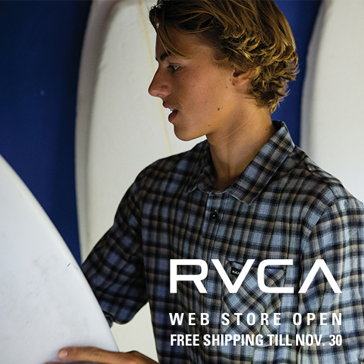 RVCA公式オンラインストアが待望のオープン。フリーシッピングキャンペーンも実施中
